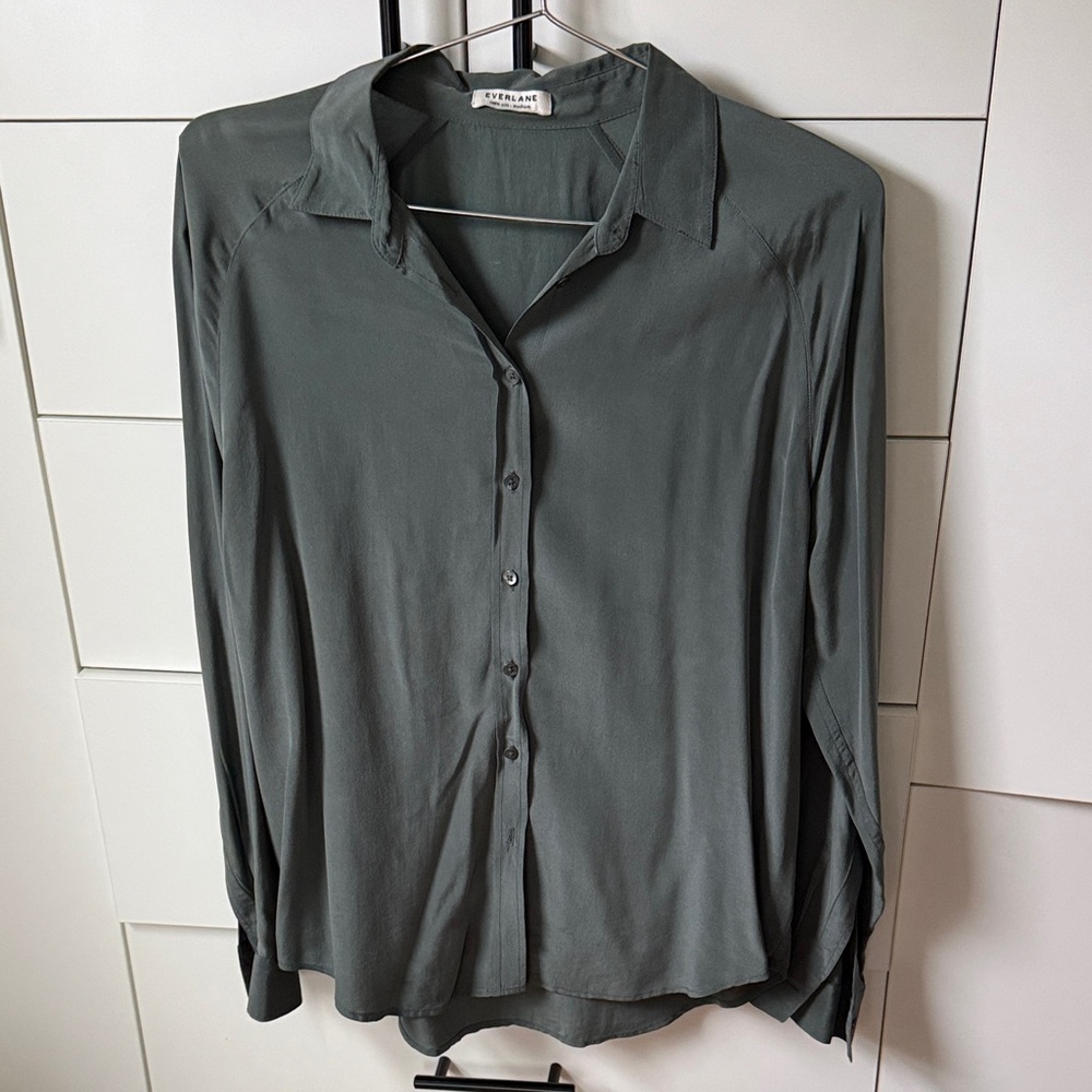 Everlane Women's Button-Down Shirt - Dusty Green